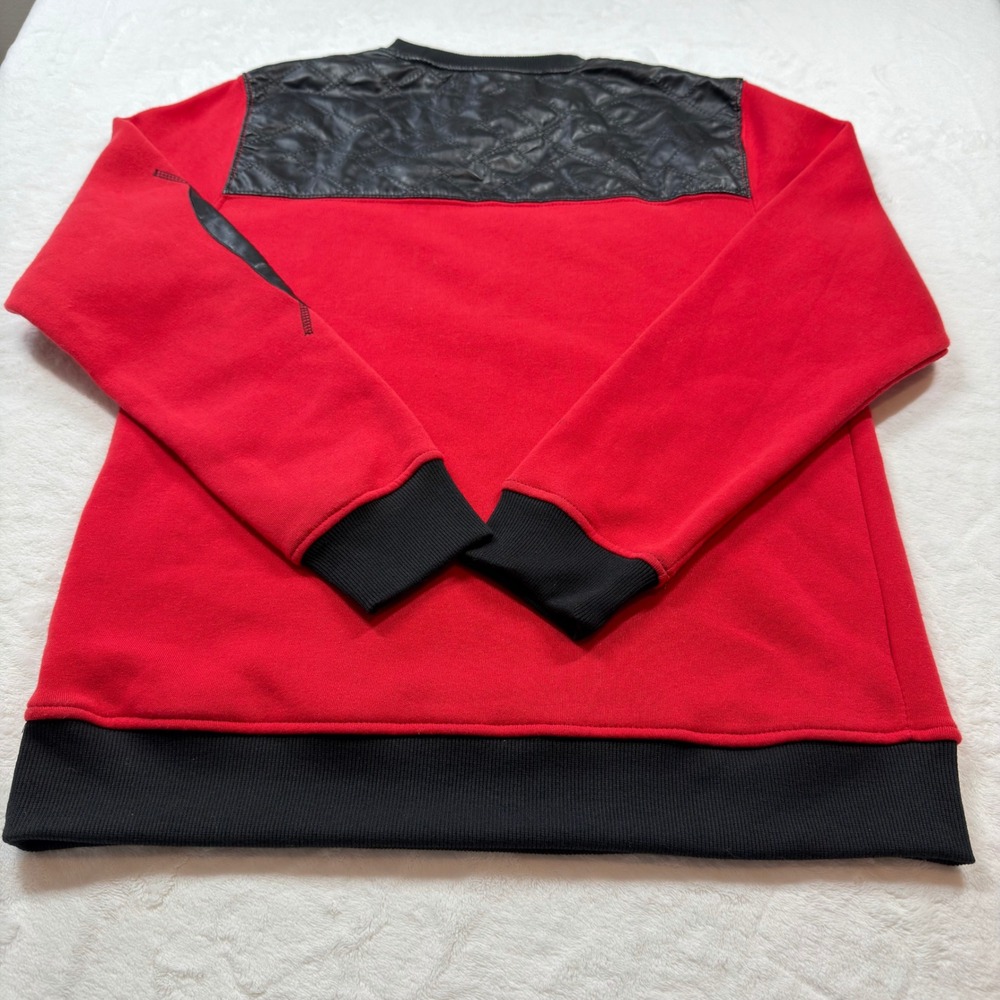 Southpole Sweatshirt Boys XL Red‎ Black Quilted Faux Leather Accents Excellent - Picture 7 of 10